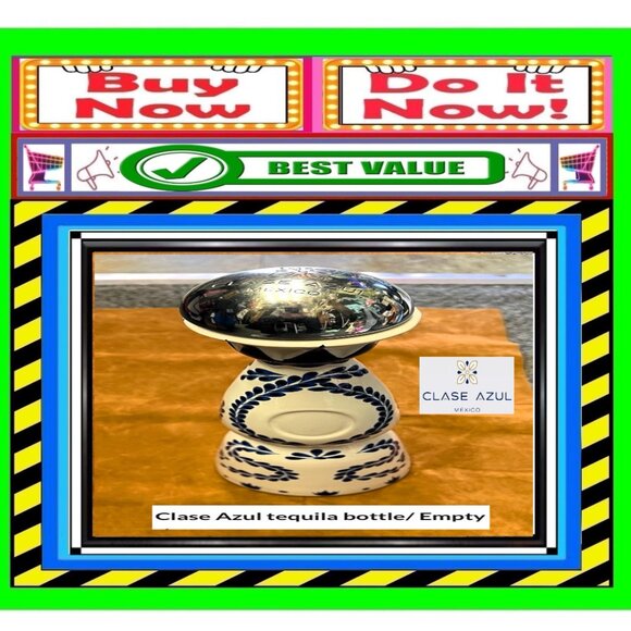📢 CLASE AZUL Tequila ➕🆒 EMPTY BOTTLE Painted Reuseable DISPLAY 💸BUY NOW‼️🟢 - Picture 9 of 16